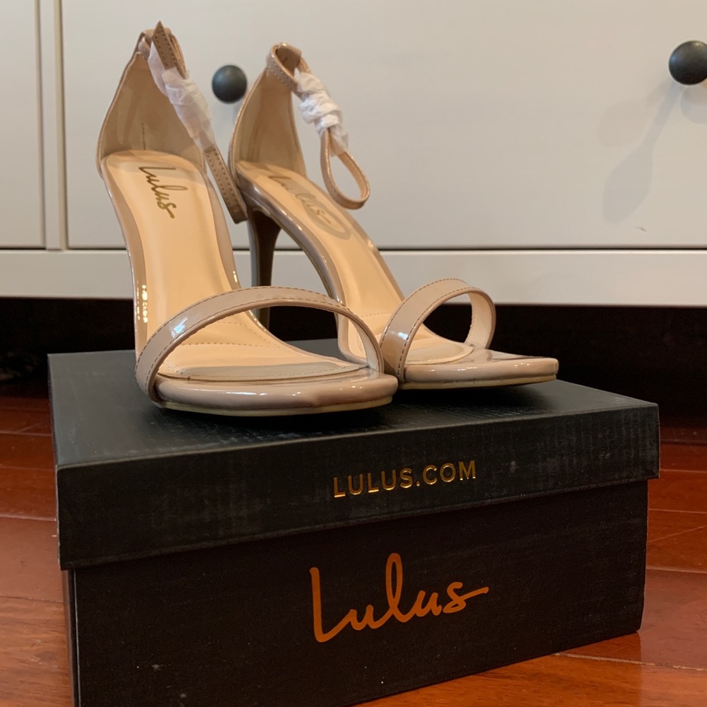 Nude 4-inch strappy heels